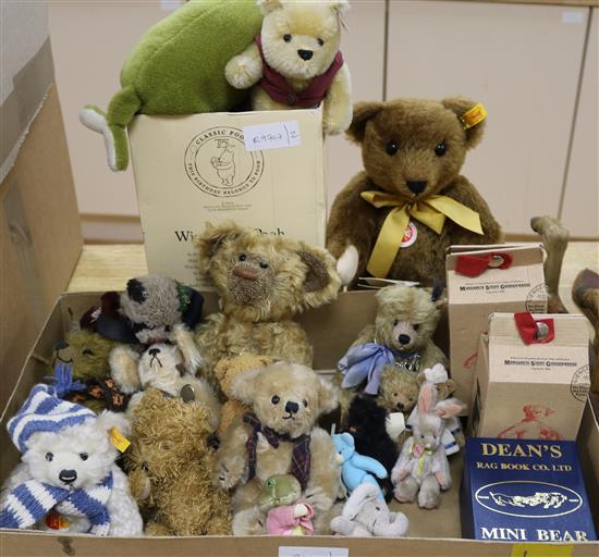 A collection bears and animals to include Steiff, Michaelmas, etc. (approx. 20)